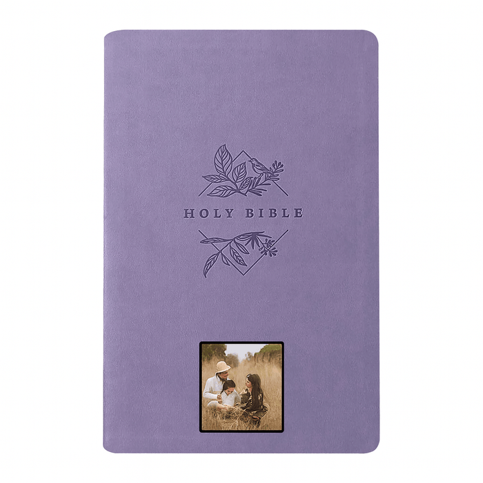 Your Color Photo Custom NLT Lavender Standard Size Thinline Holy Bible Large Print