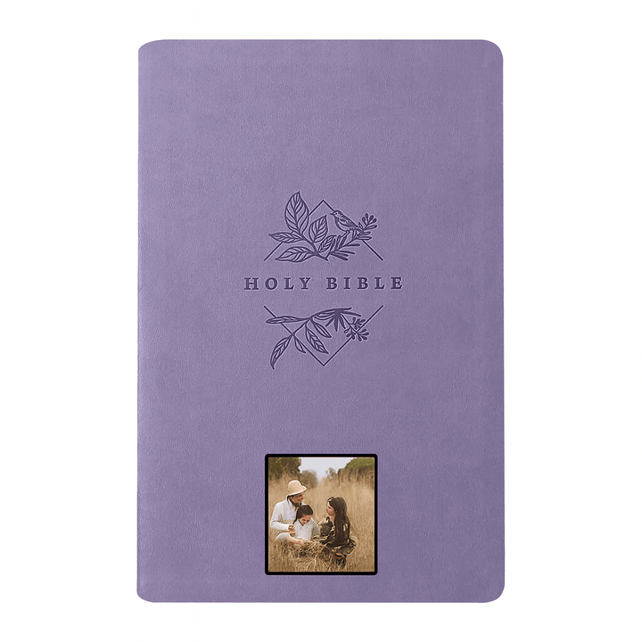 Your Color Photo Custom NLT Lavender Standard Size Thinline Holy Bible Large Print - Shepherds Shelf
