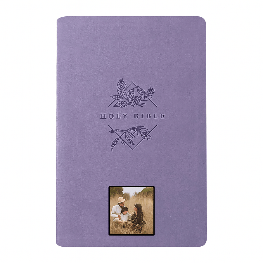 Your Color Photo Custom NLT Lavender Standard Size Thinline Holy Bible Large Print - Shepherds Shelf