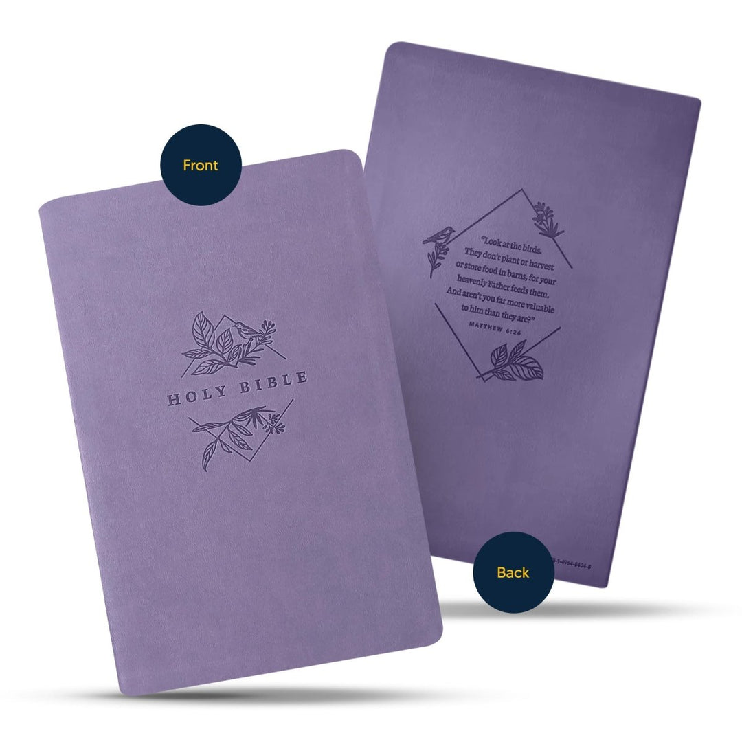 Your Color Photo Custom NLT Lavender Standard Size Thinline Holy Bible Large Print - Shepherds Shelf