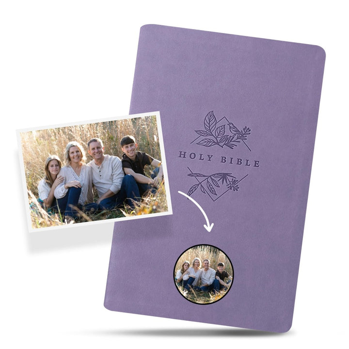 Your Color Photo Custom NLT Lavender Standard Size Thinline Holy Bible Large Print - Shepherds Shelf