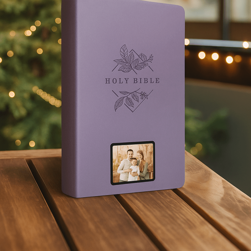 Your Color Photo Custom NLT Lavender Standard Size Thinline Holy Bible Large Print