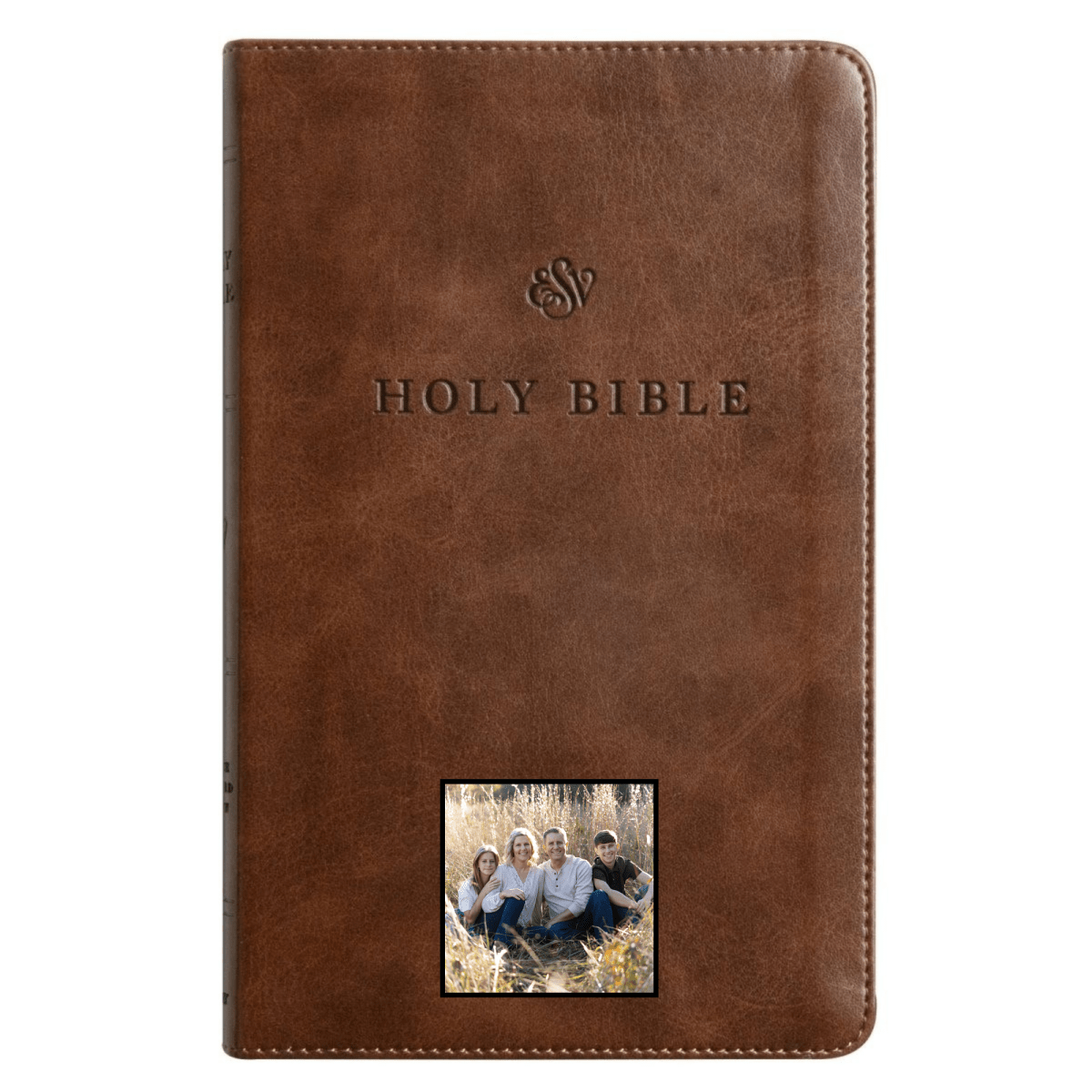 Your Color Photo ESV Brown Standard Size Premium Holy Bible Small Print | Lay Flat - Shepherds Shelf