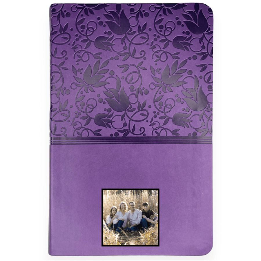 Your Color Photo KJV Purple Standard Size Holy Bible Large Print with Index Tabs - Shepherds Shelf