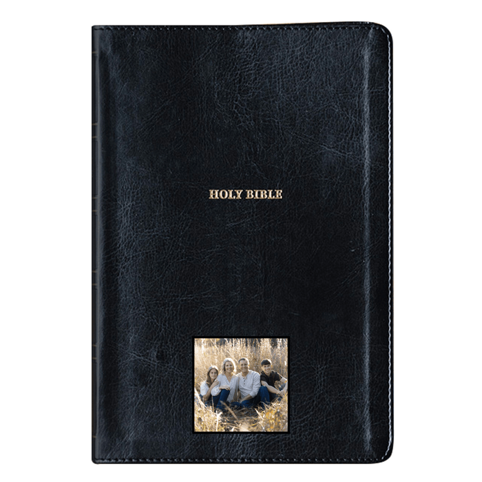 Your Color Photo NKJV Black Study Size Thinline Holy Bible Large Print