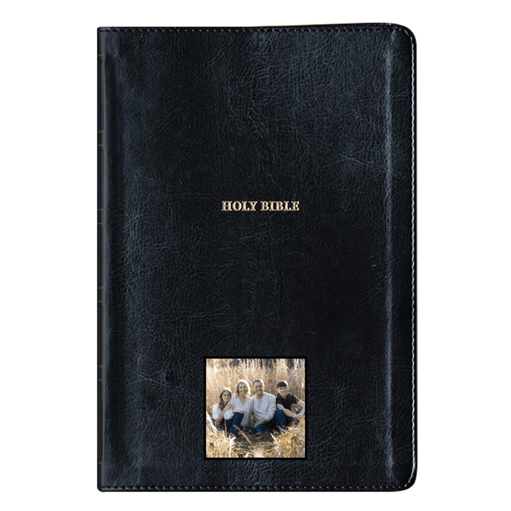Your Color Photo NKJV Black Study Size Thinline Holy Bible Large Print - Shepherds Shelf