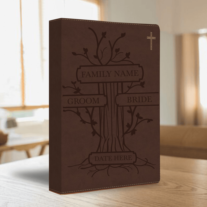 NIV Brown Standard Size Journaling Holy Bible Medium Print | Family Tree