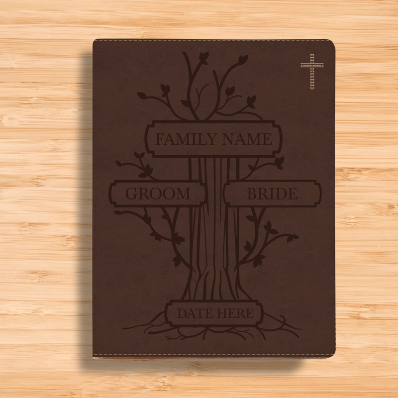NIV Brown Standard Size Journaling Holy Bible Medium Print | Family Tree