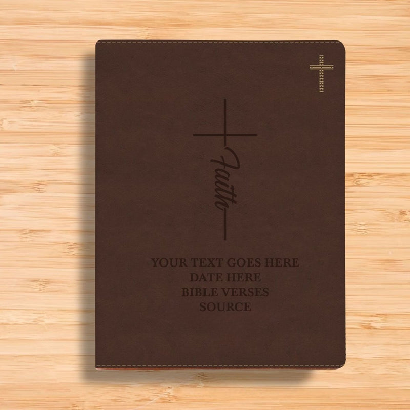 NIV Brown Standard Size Journaling Holy Bible Medium Print | Faith Cross