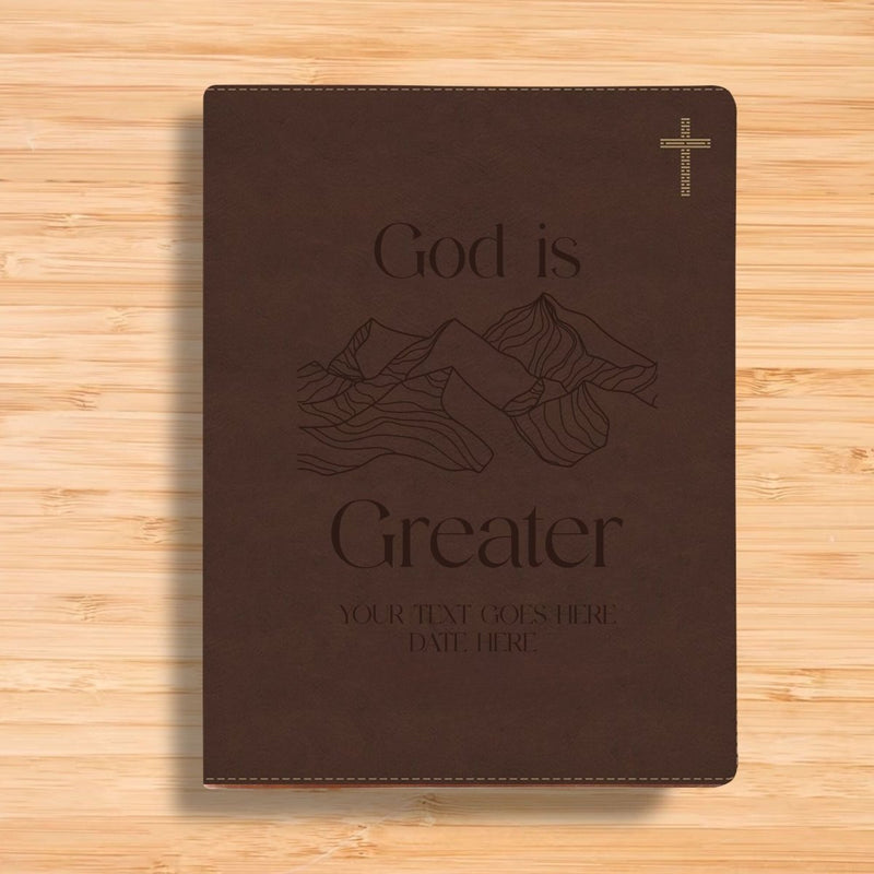NIV Brown Standard Size Journaling Holy Bible Medium Print | God is Greater