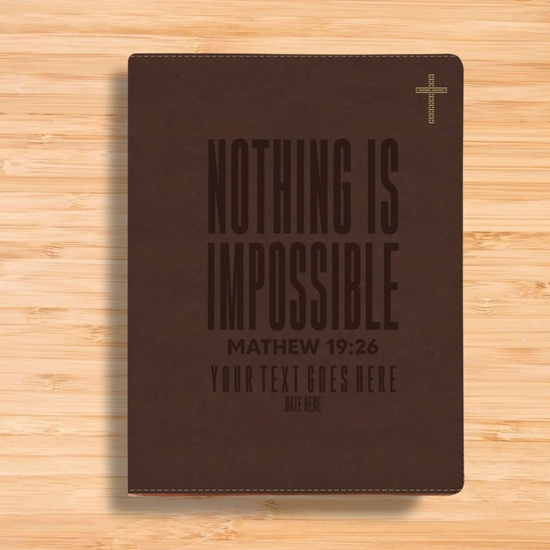 NIV Brown Standard Size Journaling Holy Bible Medium Print | Mathew 19:26