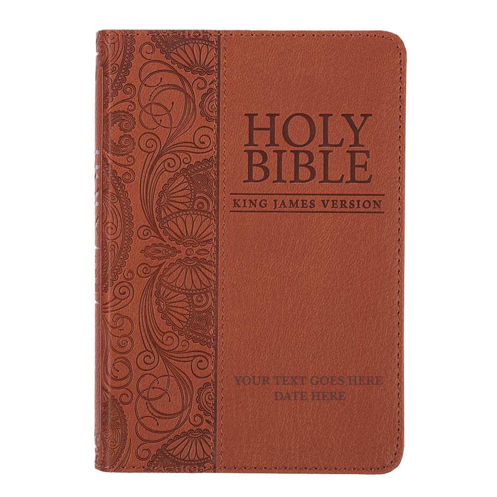 KJV Toffee Brown Mini Pocket Size Holy Bible Extra Small Print