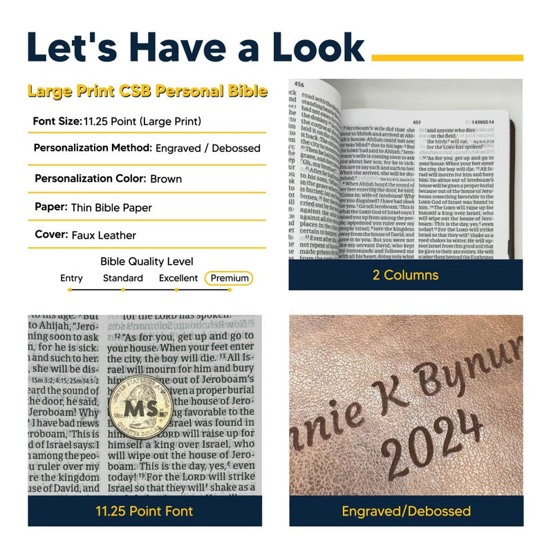 CSB Brown Standard Size Holy Bible Large Print Size | Cross Celtic