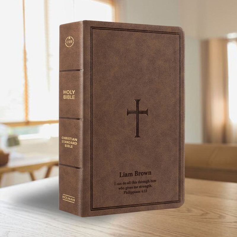 CSB Brown Standard Size Holy Bible Large Print with Index Tabs