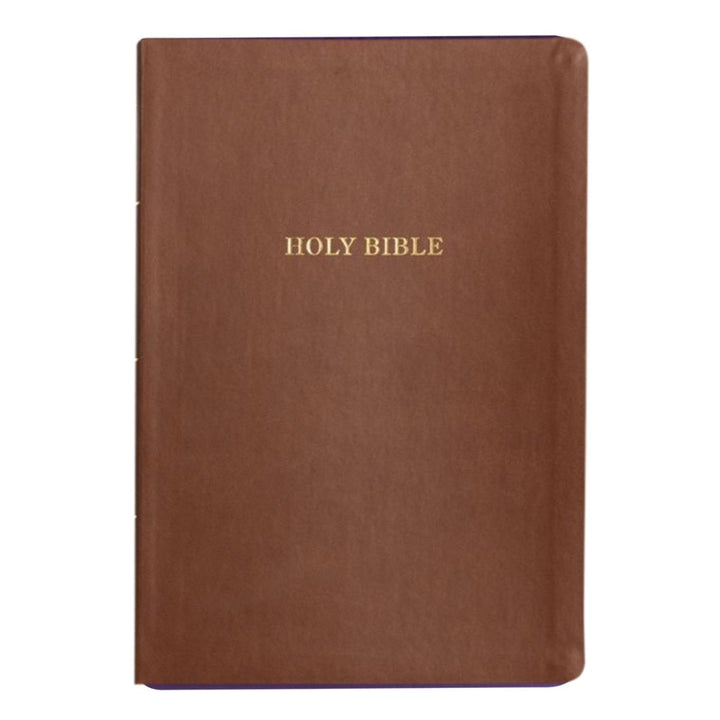 Personalized KJV Thinline Holy Bible Brown Faux Leather Large Print Size | Shepherds Shelf