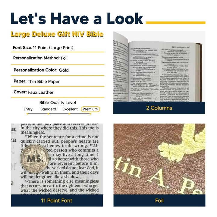 Personalized Brown Thinline Large Print NIV Bible | Shepherds Shelf