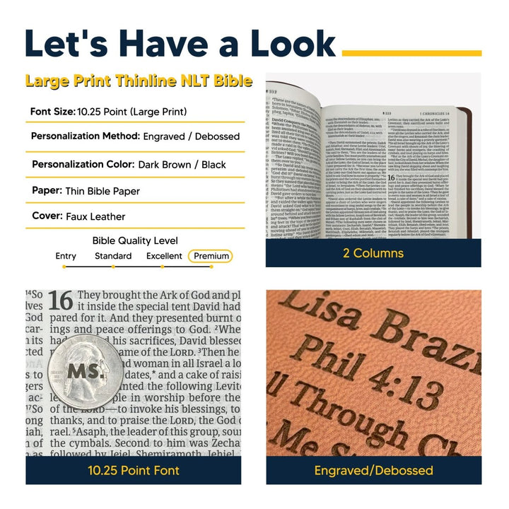 Personalized Large Print Size with Celtic Cross Design NLT Thinline Bible | Shepherds Shelf