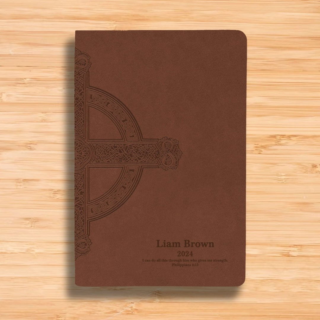 Personalized Large Print Size with Celtic Cross Design NLT Thinline Bible | Shepherds Shelf