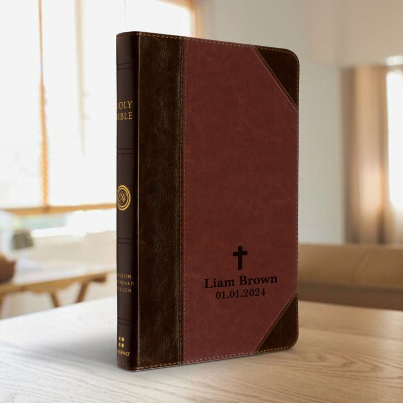 ESV Rich Brown Standard Size Holy Bible Medium Print