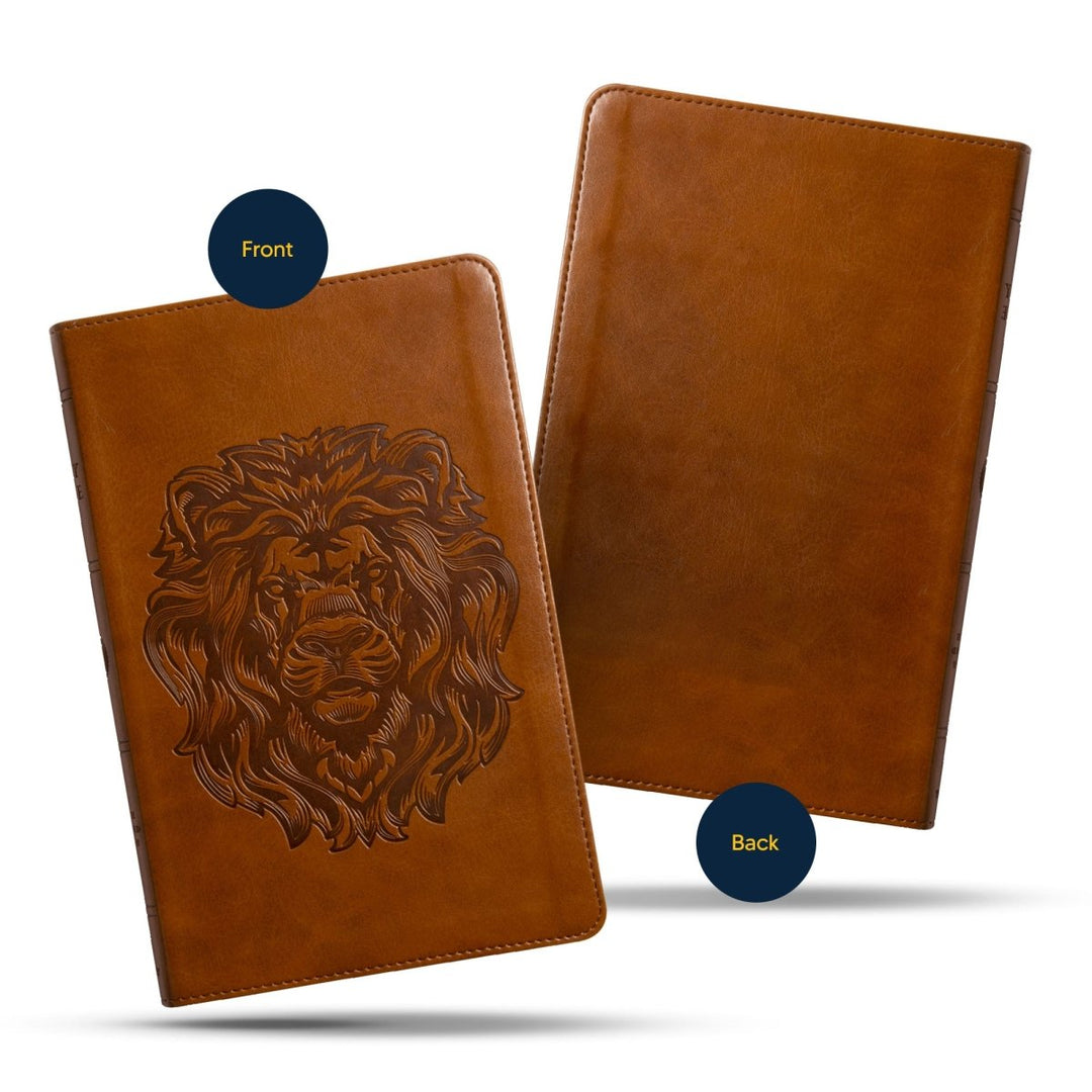 Personalized ESV Thinline Bible Medium Print Faux Leather with Royal Lion Design | Shepherds Shelfs