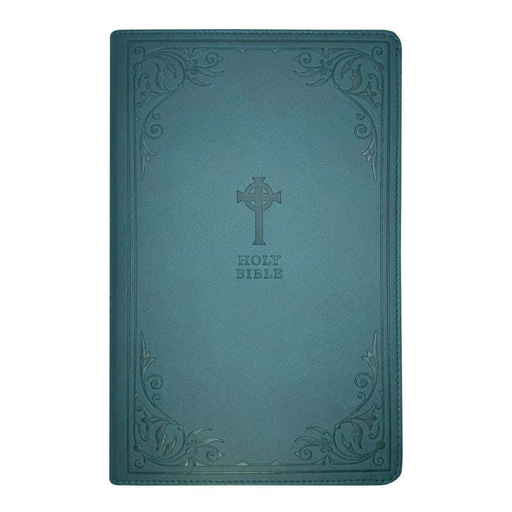 Personalized NRSV Catholic Bible Faux Leather Medium Print Size Gift Edition Teal | Shepherd Shelf