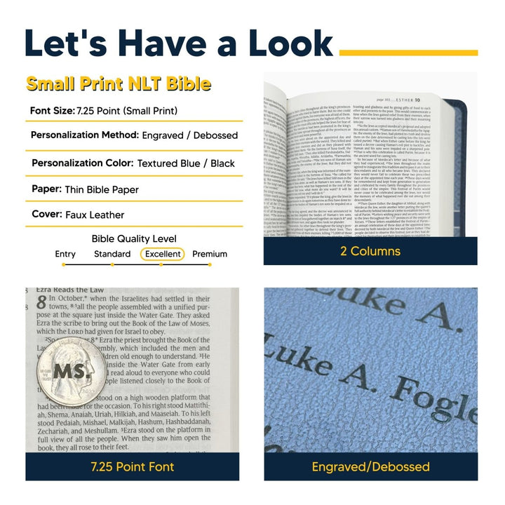 Personalized Small Print Size with Geometric Design NLT Bible | Shepherds Shelf