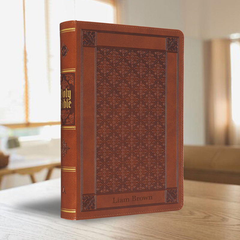 KJV Honey Brown Study Size Holy Bible Giant Print