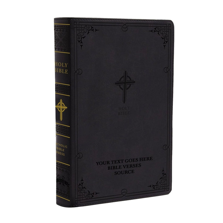 Personalized NABRE Catholic Holy Bible Faux Leather Large Print Size Black | Shepherded Shelf