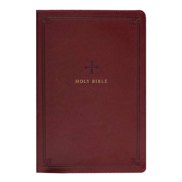 Personalized NRSV Catholic Standard Holy Bible Faux Leather Large Print Size Red | Shepherded Shelf