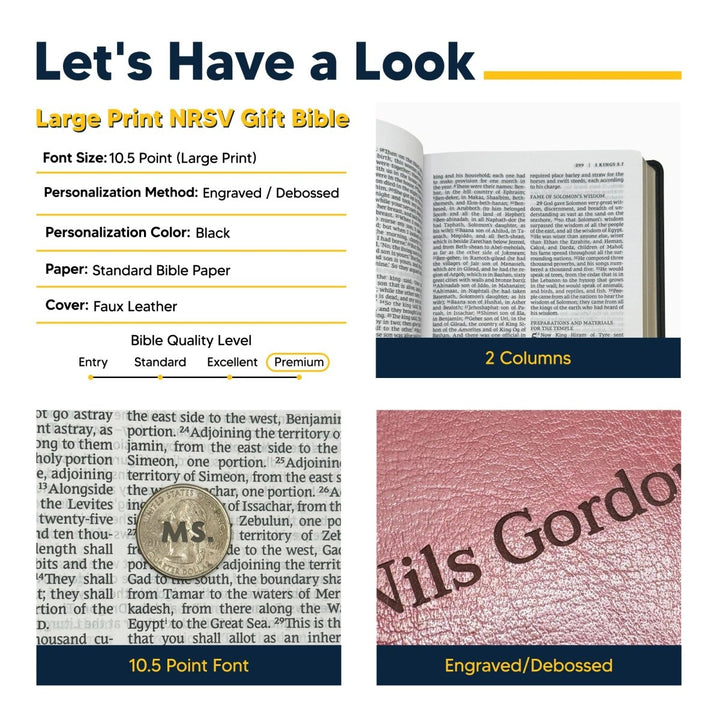 Personalized NRSV Catholic Standard Holy Bible Faux Leather Large Print Size Red | Shepherded Shelf