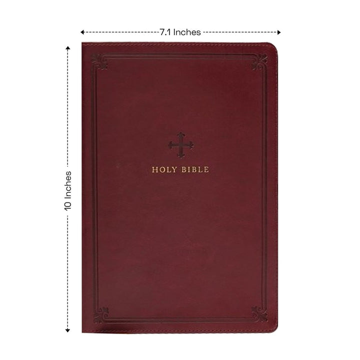 Personalized NRSV Catholic Standard Holy Bible Faux Leather Large Print Size Red | Shepherded Shelf