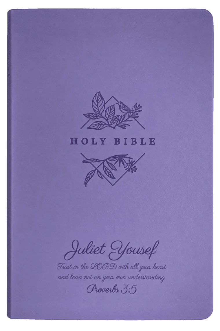 Lavender personalized NLT Bible