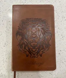 A customer’s lion engraved Bible