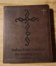 A customer’s personalized medical-symbol Bible